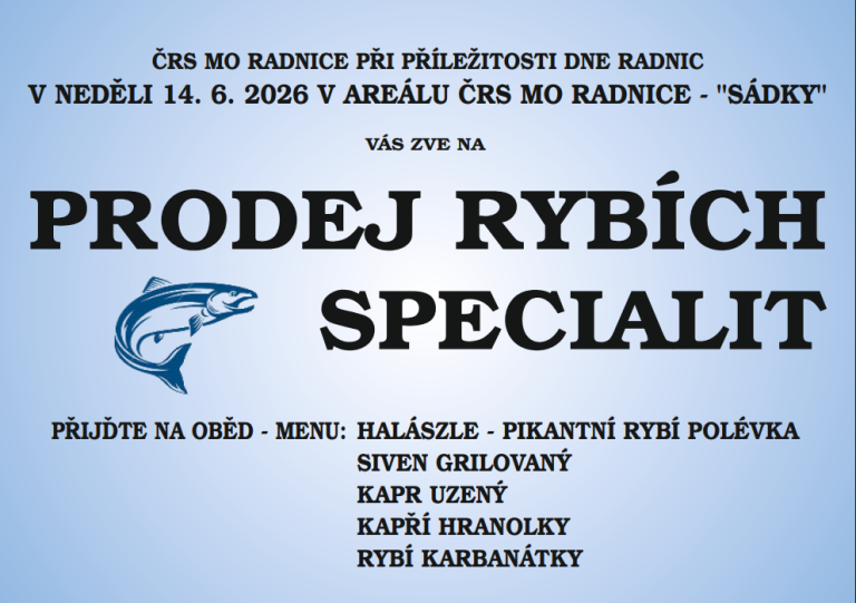 Plakát – Den Radnic 2026, prodej rybích specialit